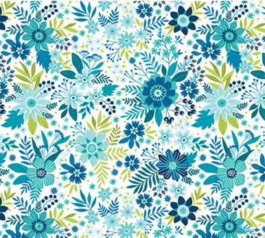 108" Daybreak Teal Florals