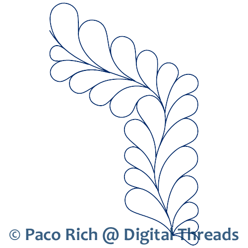 3D Feathered Right Double Half Hexagon