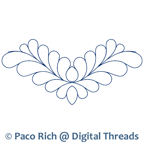 3D Feathered Bottom Double Half Hexagon