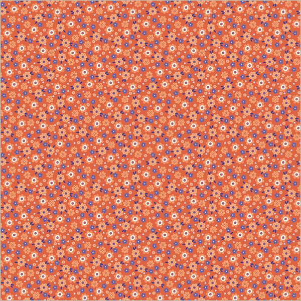 Folky Chicken Mod Ditsy Coral