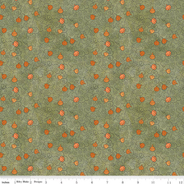 Spooky Pumpkins Green