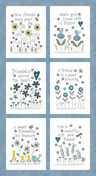 Friendship Garden Panel Blue