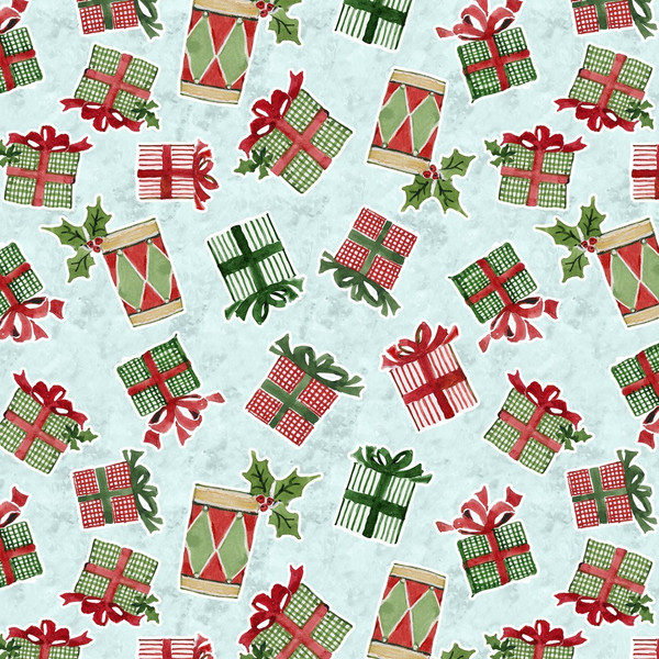 Snowy Greetings Present Toss-Blue