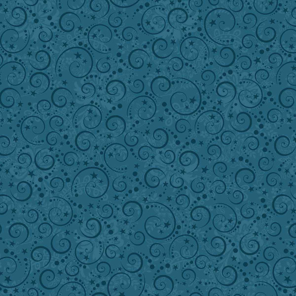Nordic Holiday  Village Swirls Blue