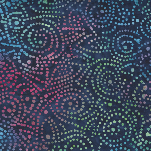 Bossa Nova Batiks Space Blue Purple Green Circles