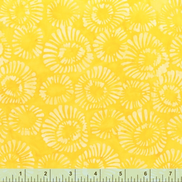 Anthology Batik Mums Lemon Yellow Floral