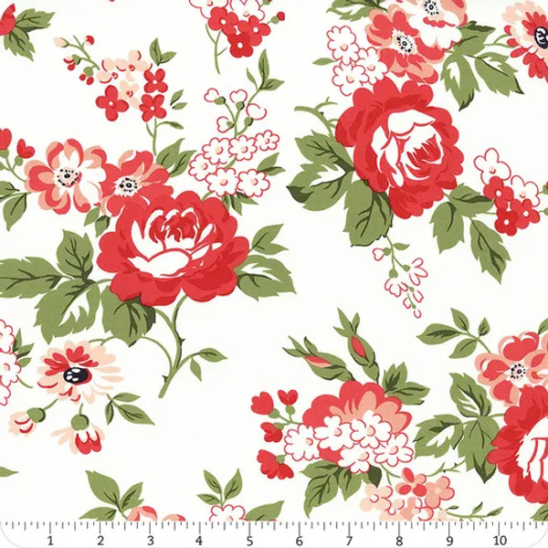 Dwell Cottage Cream Red Floral