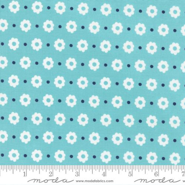 Moda Simply Delightful Poolside Petal Aqua Floral