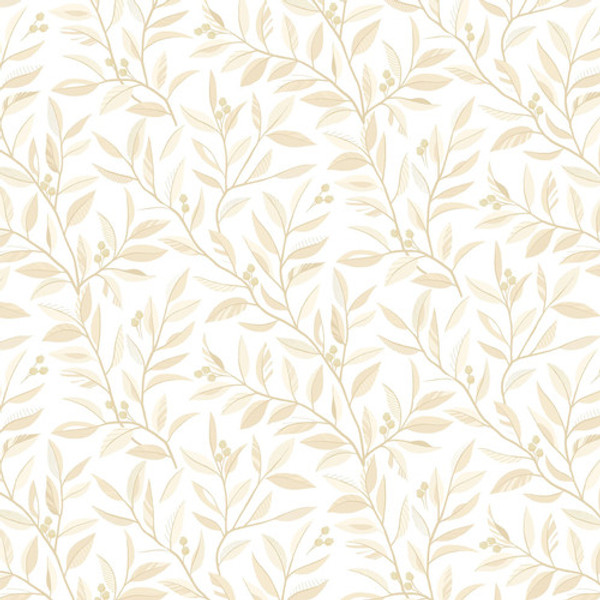 118" Wideback Divine Vines  Cream Leaves