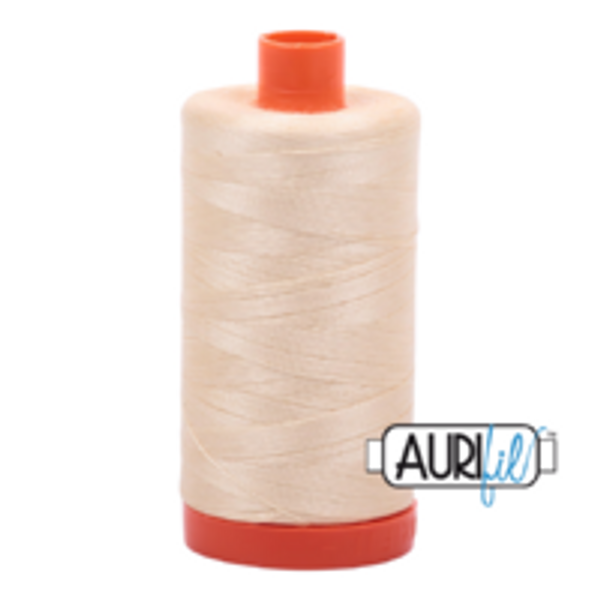 2123 Aurifil Mako Cotton Thread Solid 50 Wt BUTTER