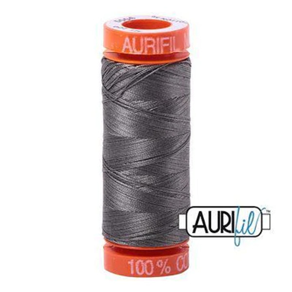 5004 Aurifil Mako Cotton Thread Solid 50 Wt GRAY SMOKE