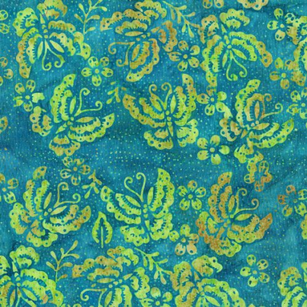 Island Batik Lime/ Turquoise Butterfly