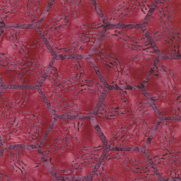 Island Batik Purple Hexies / Red