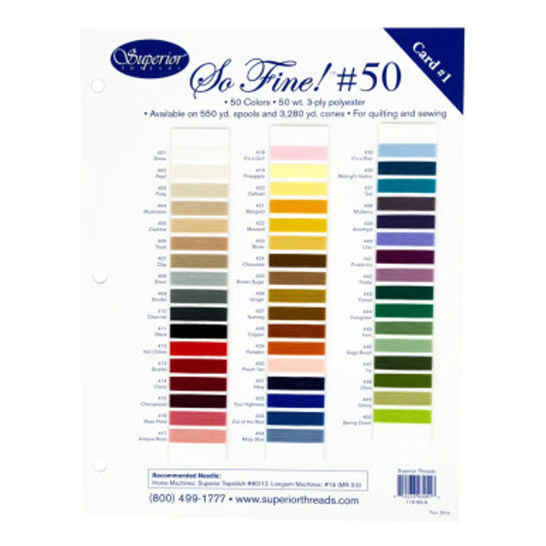 So Fine Color Thread Card Set  #50