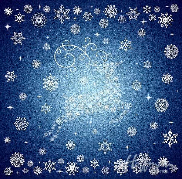 Reindeer Spectrum Print  Ajero Navy Panel