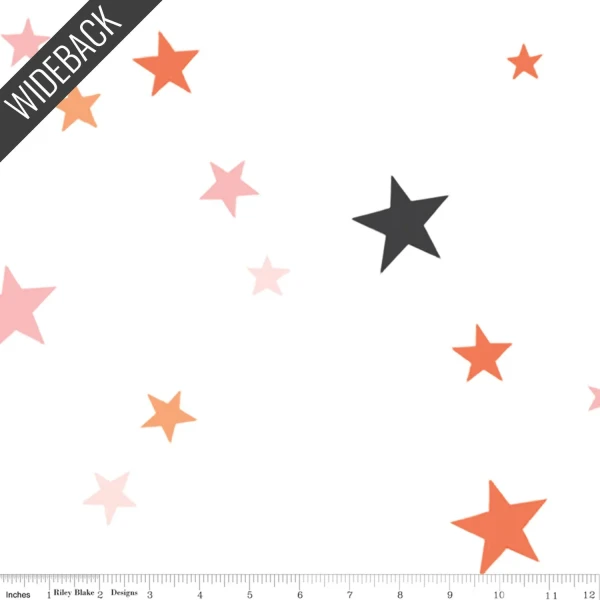108" Wideback Hey Pumpkin Stars White