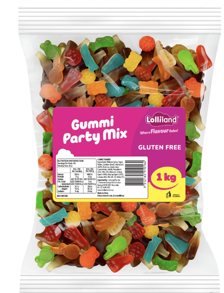 Gummi Party Mix 1kg Soft Jelly Confectionery World gummi-party-mix-1kg-soft-jelly-confectionery-world