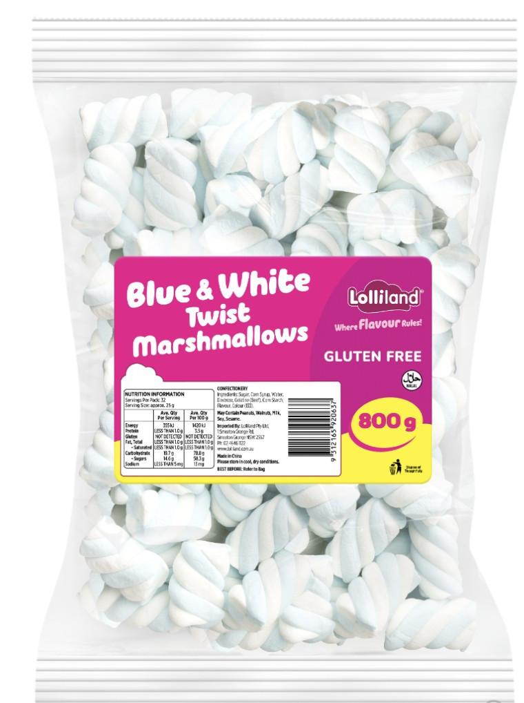 Twisted Marshmallow Blue White | Confectionery World