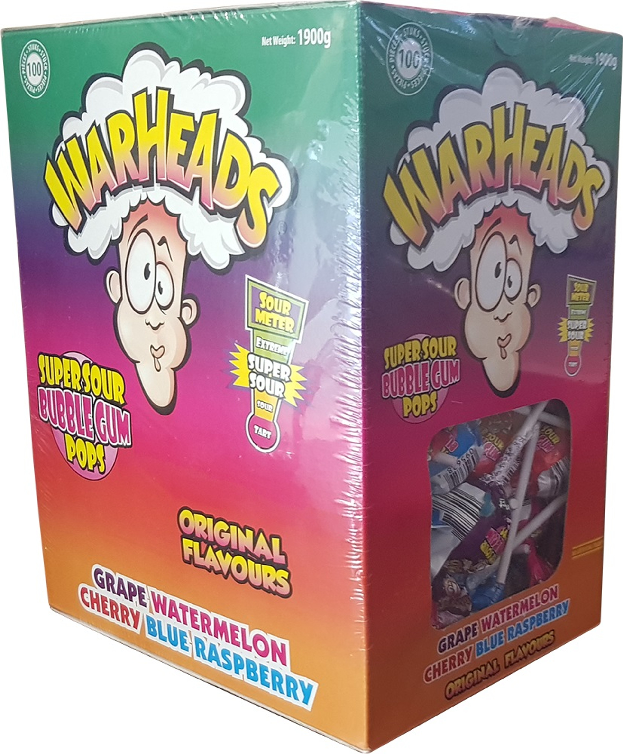 Warheads Super Sour Bubblegum Pops Confectionery World 