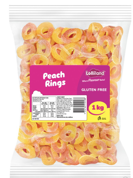 peach rings 1kg lolliland