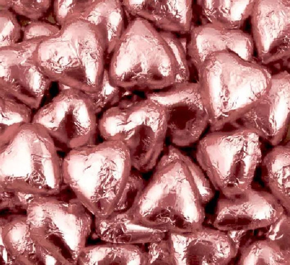 rose gold pink chocolate hearts