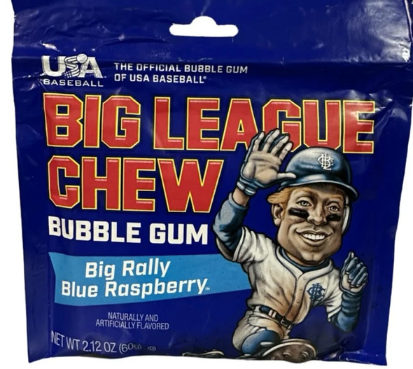 big league big rally blue raspberry gum
