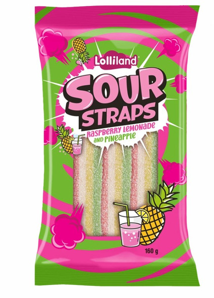 Sour Straps Lollinaut Raspberry, Lemonade, Pineapple 160g