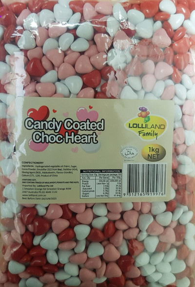 Candy Coated Choc Heart 1kg