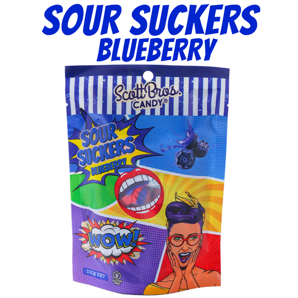 Sour Suckers Blueberry 100g bag