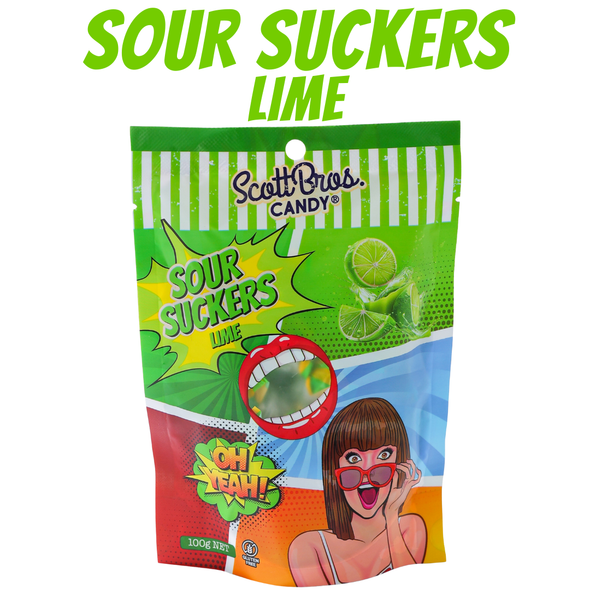 Sour Suckers Lime 100g bag