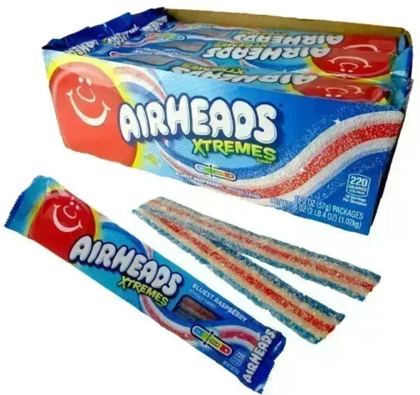Airheads xtreme 18 x 57g blue raspberry bars