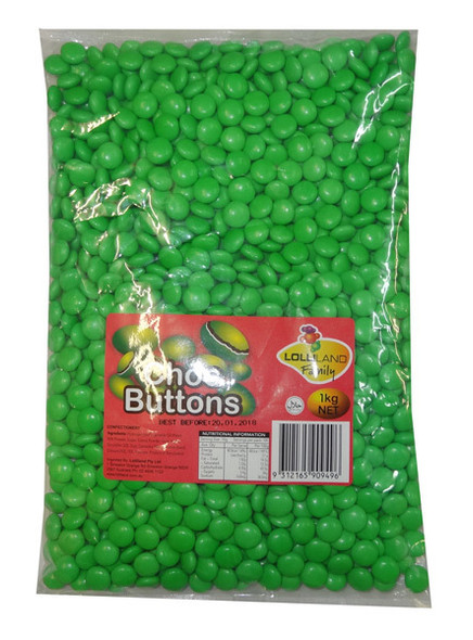 choc buttons green 1kg