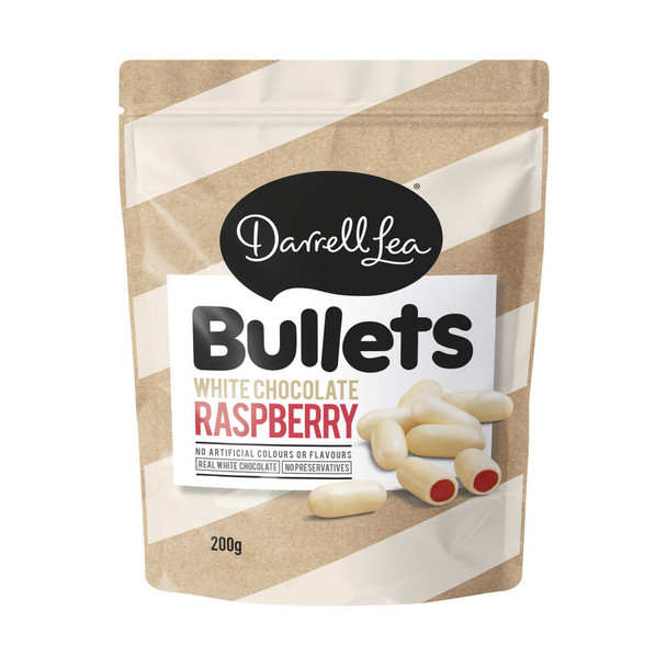 Darrell Lea White Chocolate Raspberry Bullets Licorice 200g
