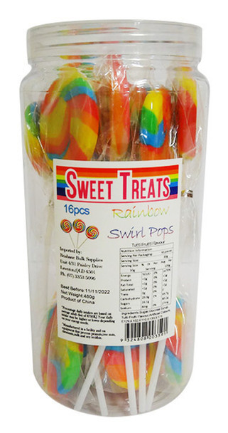 Rainbow swirly pops swirl lollipops 