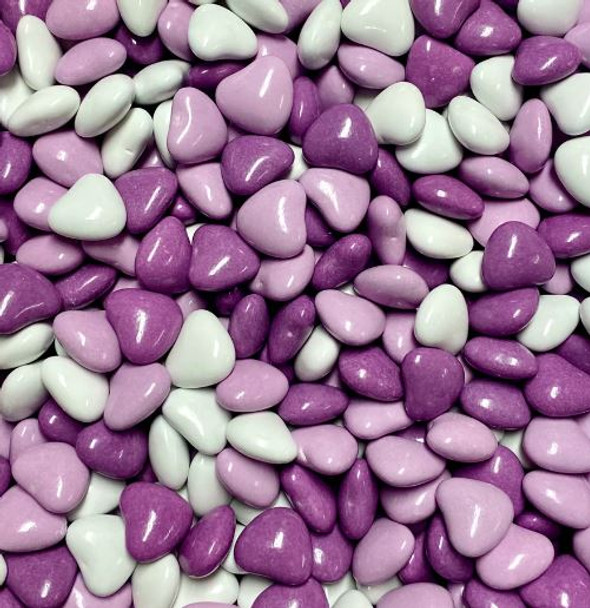 candy coated chocolate heart purple