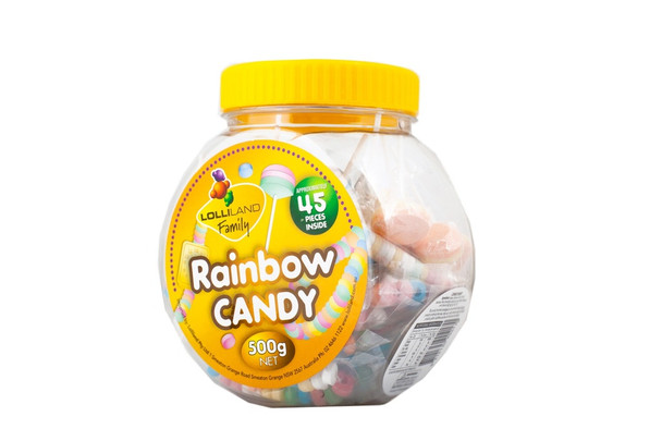 Rainbow candy jar 500g 45 pieces