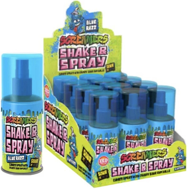 Screamers Shake & Spray Blue Razz