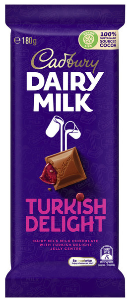 cadbury block turkish delight 180g