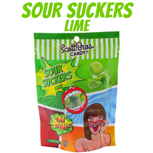 Sour Suckers Lime 100g bag
