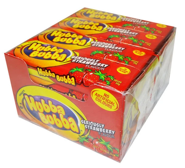 hubba bubba strawberry flavoured chewing gum