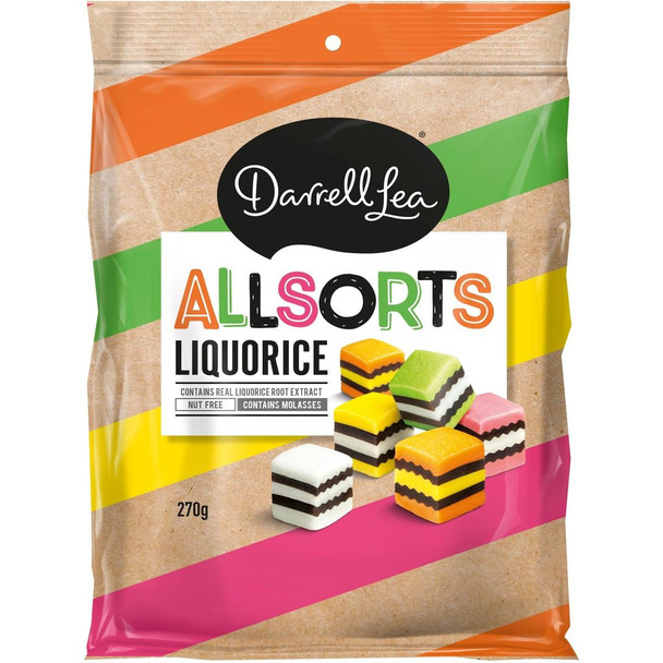 darrell lea licorice allsorts 270g