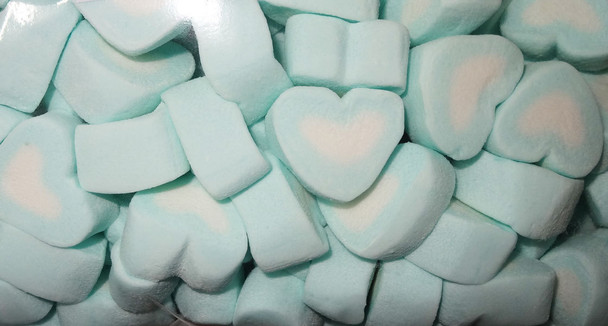 blue heart shaped marshmallow