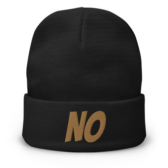 No Beanie | Light Brown Embroidery