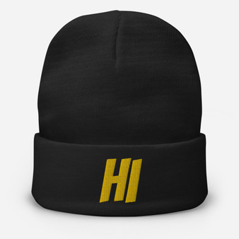 Hi Beanie | Yellow Embroidery