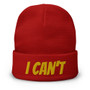 I Can't Beanie | Yellow Embroidery