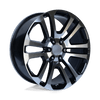 Performance Replicas PR158 20X9 GLOSS BLACK WITH MACHINED FACE 6X5.5 - 158BM-295824