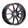 Performance Replicas PR193 18X9 GLOSS BLACK RED MACHINED 5X4.5 - 193RS-896530
