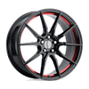 Performance Replicas PR193 18X9 GLOSS BLACK RED MACHINED 5X4.5 - 193RS-896530