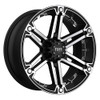 Tuff T01 20X9 FLAT BLACK W/ MACHINED FACE AND CHROME INSERTS 6X5.5 - 2090T01-36140F08C