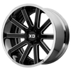 XD XD200 HEIST 20X12 GLOSS BLACK MILLED CENTER CHROME LIP 6X5.5 - XD200-20126844NBC